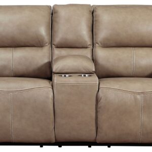 Ricmen - Putty - Pwr Rec Loveseat/Con/Adj Hdrst