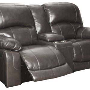 Hallstrung - Gray - Pwr Rec Loveseat/Con/Adj Hdrst