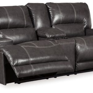 Mccaskill - Gray - Power Reclining Loveseat With Console