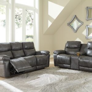 Edmar - Charcoal - 2 Pc. - Power Sofa, Loveseat