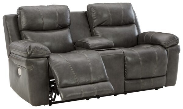 Edmar - Charcoal - Pwr Rec Loveseat/Con/Adj Hdrst