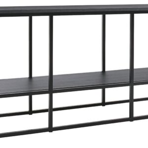 Yarlow - Black - Extra Large TV Stand - Open Shelves