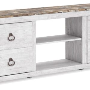 Willowton - Whitewash - 72" TV Stand W/Fireplace Option