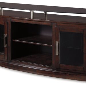 Chanceen - Dark Brown - Medium TV Stand/Fireplace Opt