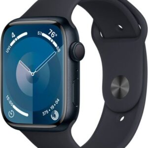 Apple Watch Series 9 (GPS) 45mm Midnight Aluminum Case with Midnight Sport Band with Blood Oxygen - S/M - Midnight