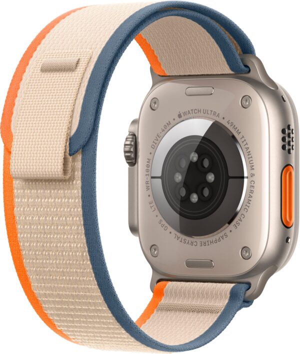 Apple Watch Ultra 2 GPS + Cellular 49mm Titanium Case with Orange/Beige Trail Loop  (Medium/Large) - Titanium