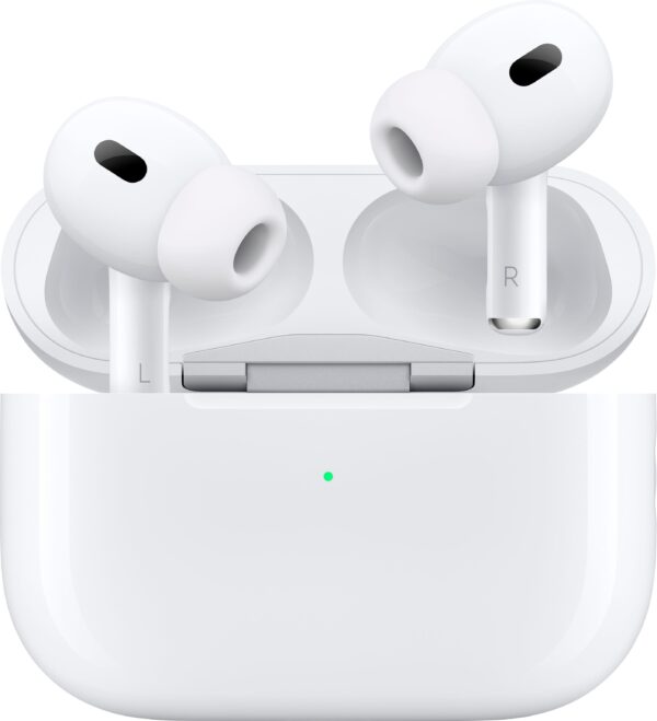 Apple - AirPods Pro 2, Wireless Active Noise Cancelling Earbuds with Hearing Aid Feature - White