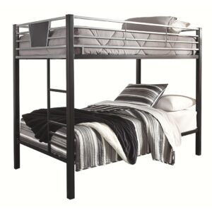 Dinsmore - Black / Gray - Twin / Twin Bunk Bed W/Ladder