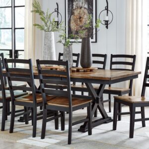 Wildenauer - Brown / Black - 9 Pc. - Extension Table, 8 Side Chairs