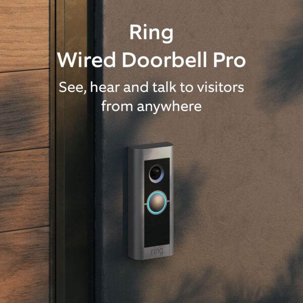 Ring - Wired Doorbell Pro Smart WiFi Video Doorbell - Satin Nickel