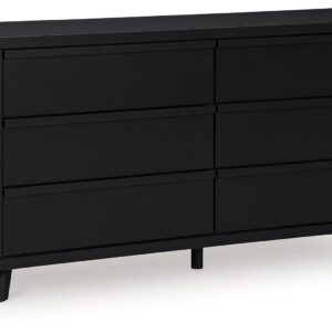 Danziar - Black - Six Drawer Dresser