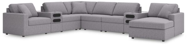 Modmax - Granite - 8-Piece Sectional With Audio System And Raf Corner Chaise