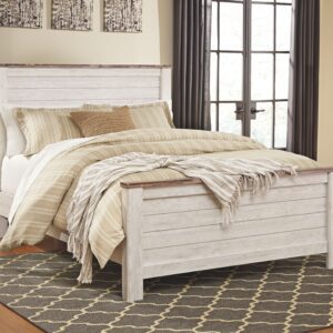 Willowton - Whitewash - Queen Panel Bed