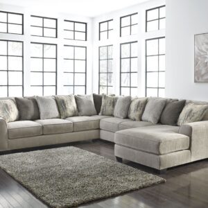 Ardsley - Pewter - Right Arm Facing Corner Chaise with Sofa 4 Pc Sectional