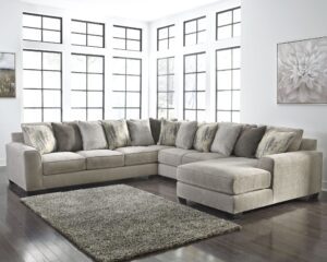 Ardsley - Pewter - Right Arm Facing Corner Chaise with Sofa 4 Pc Sectional
