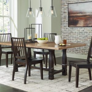 Charterton - Two-tone Brown - 5 Pc. - Rectangular Dining Table, 4 Side Chairs