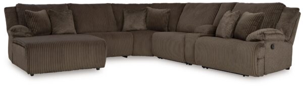 Top Tier - Chocolate - 6-Piece Reclining Sectional With Laf Press Back Chaise