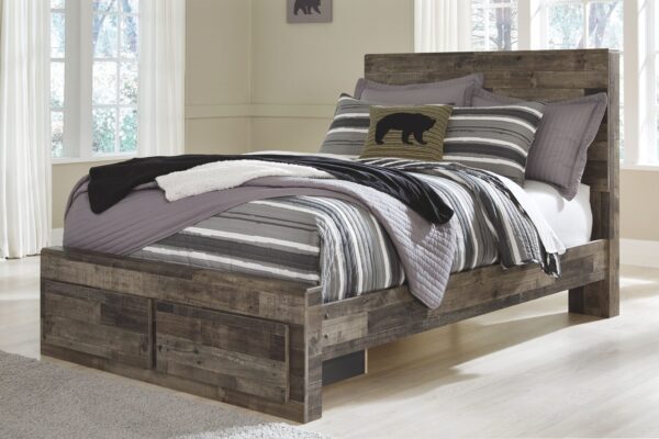 Derekson - Multi Gray - Full Panel Bed with 2 Storage Drawers