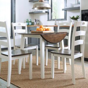 Woodanville - Cream / Brown - 5 Pc. - Drop Leaf Table, 4 Side Chairs