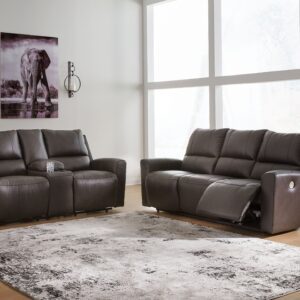 Boxmere - Storm - 2 Pc. - Power Reclining Sofa, Power Reclining Loveseat With Console