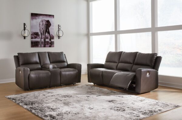 Boxmere - Storm - 2 Pc. - Power Reclining Sofa, Power Reclining Loveseat With Console