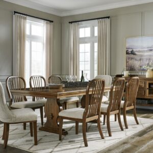 Sturlayne - Brown - 10 Pc. - Rectangular Extension Table, 8 Side Chairs, Server