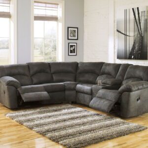 Tambo - Pewter - Right Arm Facing Loveseat with Console 2 Pc Sectional