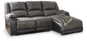 Nantahala - Slate - 3-Piece Reclining Sectional With Raf Corner Chaise