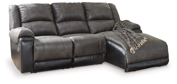 Nantahala - Slate - 3-Piece Reclining Sectional With Raf Corner Chaise