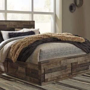 Derekson - Multi Gray - Queen Panel Bed with 6 Storage Drawers