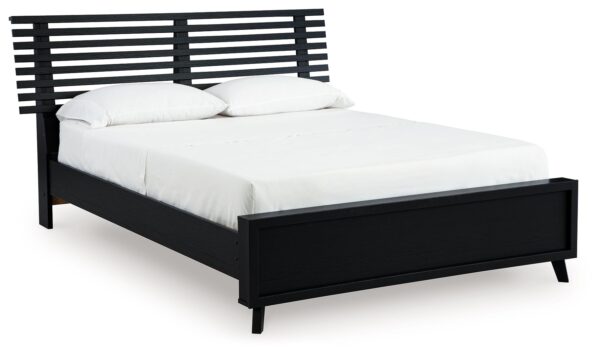 Danziar - Black - Queen Slat Panel Bed
