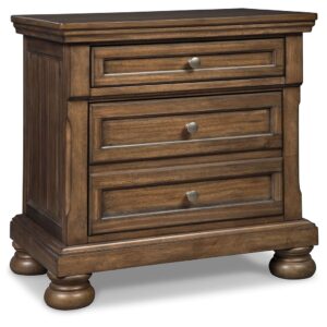 Flynnter - Medium Brown - Two Drawer Night Stand