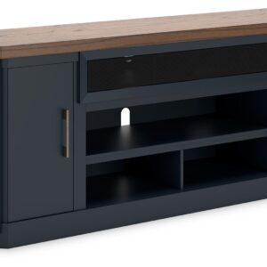 Landocken - Brown / Blue - XL TV Stand W/Fireplace Option