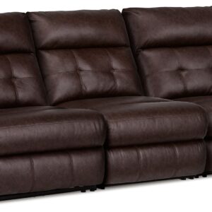 Punch Up - Walnut - 3-Piece Power Reclining Sectional Sofa With Power Armless Recliner
