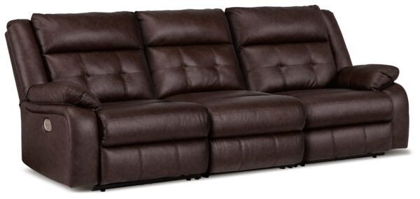 Punch Up - Walnut - 3-Piece Power Reclining Sectional Sofa With Power Armless Recliner