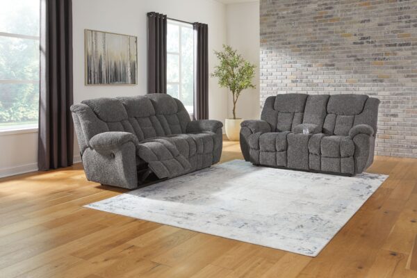 Foreside - Charcoal - 2 Pc. - Reclining Sofa, Reclining Loveseat With Console