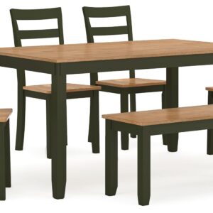 Gesthaven - Natural / Green - Dining Room Table Set (Set of 6)