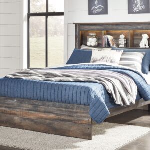 Drystan - Brown / Beige - Full Panel Bookcase Bed