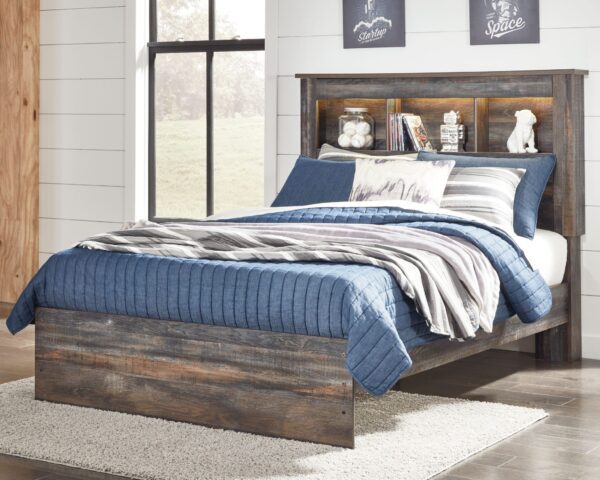 Drystan - Brown / Beige - Full Panel Bookcase Bed
