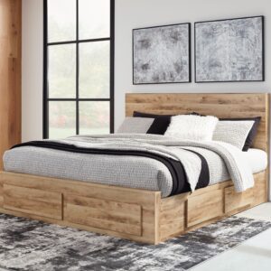 Hyanna - Tan - Queen Panel Bed with 6 Storage Drawers
