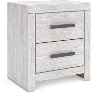 Cayboni - Whitewash - Two Drawer Night Stand