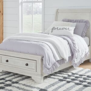 Robbinsdale - Antique White - Twin Sleigh Storage Bed