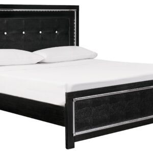 Kaydell - Black - King Upholstered Panel Bed