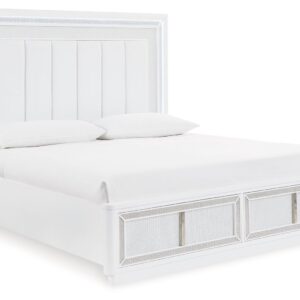 Chalanna - White - Queen Upholstered Storage Bed