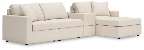 Modmax - Oyster - 4-Piece Sectional With Raf Corner Chaise And Storage Console