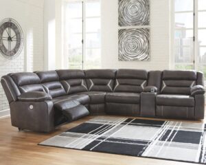 Kincord - Midnight - Right Arm Facing Power Sofa with Console 4 Pc Sectional