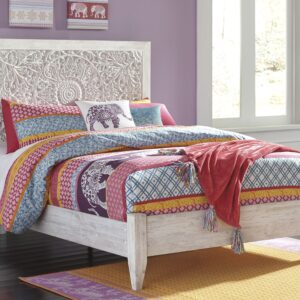 Paxberry - White Wash - Full Panel Bed