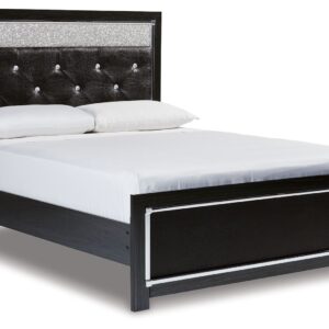 Kaydell - Black - Queen Upholstered Panel Platform Bed