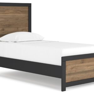 Vertani - Black - Twin Panel Bed