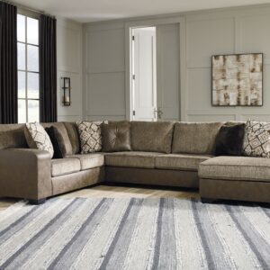 Abalone - Chocolate - Right Arm Facing Corner Chaise 3 Pc Sectional